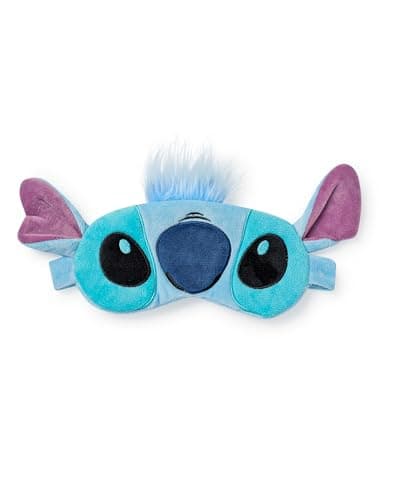 Disney Lilo & Stitch Travel Pillow & Eye Mask Set | Blue Furry Neck Pillow & Sleepwear Eye Cover for Ladies & Girls | Matching Travel Set with 3D Ears for Adults & Teens | Ohana Movie Merchandise Gift — view 4