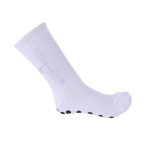 Goshyda Pre Cut Sleeves for Shin Guards, Compression Leg Sleeves for Soccer & Lacrosse, Football Grip Socks with Rubber Pads (White Set) — view 2