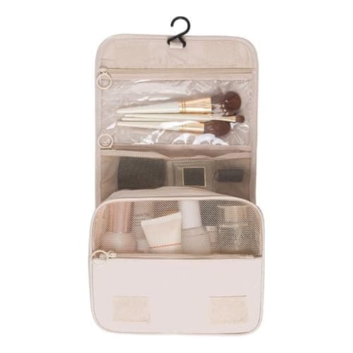 Solvio Hanging Toiletry Bag for Women, Waterproof Travel Wash Bag Cosmetic Makeup Organizer with Hook, Large Capacity Toilet Bags for Holiday Essentials