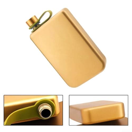 GLOBALHUT Matte Stainless Steel Hip Flask 9oz with Funnel, Leakproof Pocket Liquor Bottle for Men Women, Portable Wine Pot for Travel Camping Party(Gold) — view 3