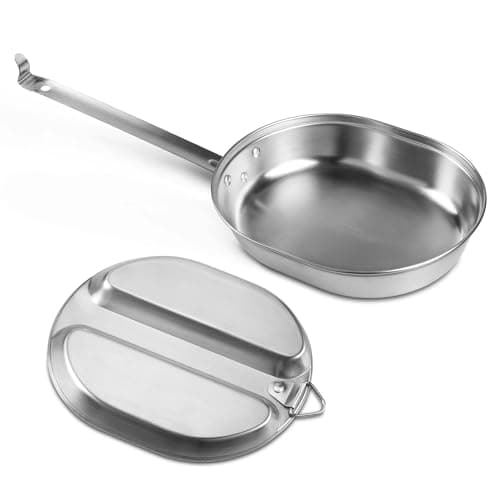 Goetland 304 Stainless Steel US Military Mess Kit Plate Set GI Type Outdoor Camping Hiking Picnic BBQ Beach — view 2