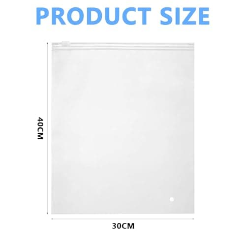 ZipLock Bags for Clothes Large Zip lock Bags for Clothes Reusable Hospital Bag Organiser Pouches 40x30cm Waterproof Plastic Luggage Organiser for Shoes Cloth Cosmetics Garment School 20pcs — view 2