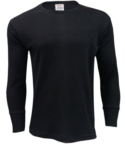 reshmena® Men's Thermal Underwear Sets Tops & Bottoms Full Sleeve Top Vest & Long Johns Trousers Thermals Winter Men Set Base Layer Black (F/S), L