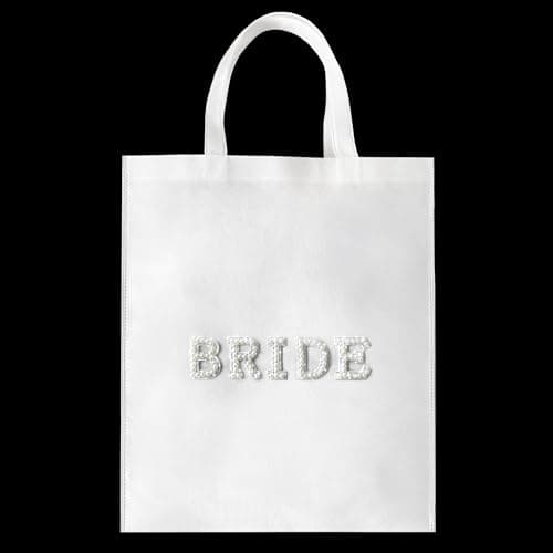 Blue Planet Fancy Dress Pearl Bride Tote Bag Bride to Be Hen Party Bridal Shower Engagement Accessories Gifts Favours Gift Bag for Wedding — view 3