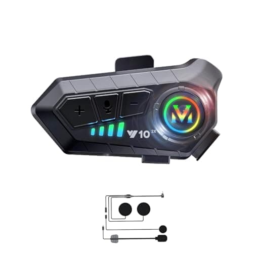 Motorcycle Intercom Helmet Bluetooth 5.3 Headset With Mic IPX6 Waterproof