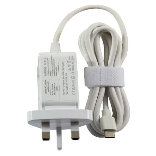 Lite-am 65W USB-C Fast Charger PD 3.0 UK Plug Power Adapter with Type-C Cable White For Xiaomi Redmi Note 13 5G Graphite, 14 Pro 5G MZB0I8BEU