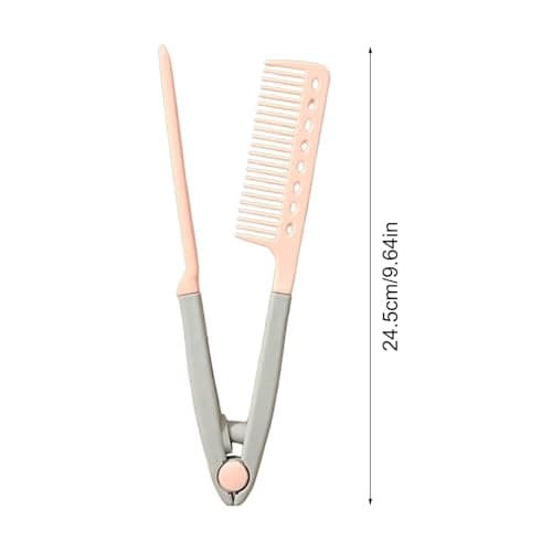 Heat-resistant V Hair Styling Comb, v shaped Hair Straightening Comb For Flat Iron, Professional Smoothing Grooming Brush For Home Travel Road Trip Vacation Dating Commuting — view 2