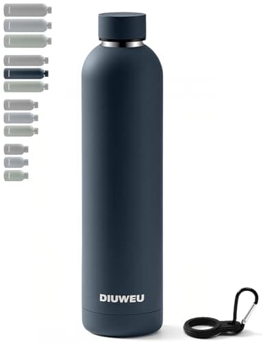 Stainless Steel Water Bottle Double Wall, Insulated Metal Water Bottle with Clip, 350ml/500ml/750ml/1L, BPA Free, 24hrs Cold & 12hrs Hot, Suitable for Sports, Camping, Hiking, Cycling, Gym, Travel