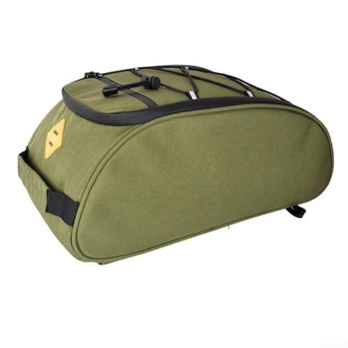 Honseadek Bicycle Rear Rack Bag Waterproof Nylon Bike Trunk Bag Foldable Cycling Luggage Carrier with Large Capacity for Mountain Bike Travel(green)
