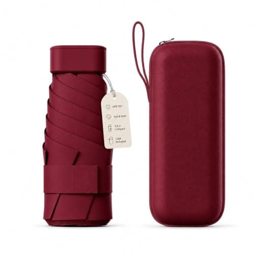 Ultra-Light Compact Umbrella for All-Weather Protection,Maroon