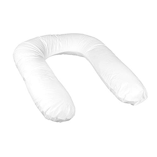 sleepdove® Maternity Pillow, Maternity Support Pillow, Pregnancy Pillow, Pregnancy Support U Pillow, Nursing Pillow, U Body Pillow with Zipped Luxurious Cotton White Pillow Case (12ft (Large))