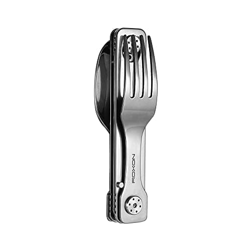 ROXON 3-in-1 Knife Spoons Fork Camping Utensils Set with Case — view 3
