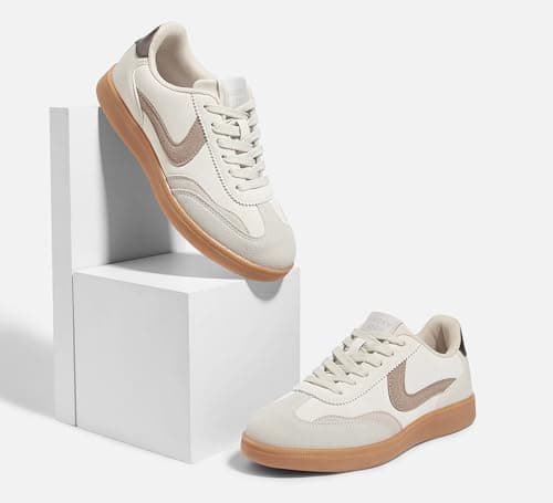 LUCKY STEP Women's Retro Trainers, Casual Shoes,Beige/Grey,7US-37-4UK — view 6