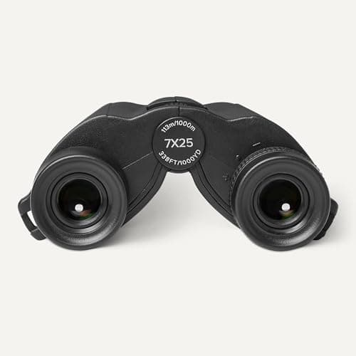 Amazon Basics 7x25 Mini Compact Binoculars for Adults, FMC Optics, BAK-4 Prism, Lightweight Portable Design for Travel and Outdoor Use, Black — view 3