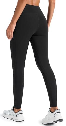 JOYSPELS Womens Fleece Lined Thermal Leggings High Waist Winter Warm Thick Gym Workout Running Yoga Pants for Women with Pockets Black M — view 2