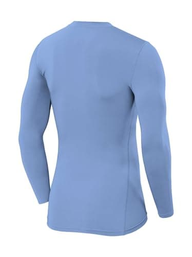 PowerLayer Compression Tops for Men Base Layers Men's Running Top Thermal Shirt - Ice Blue, L — view 3