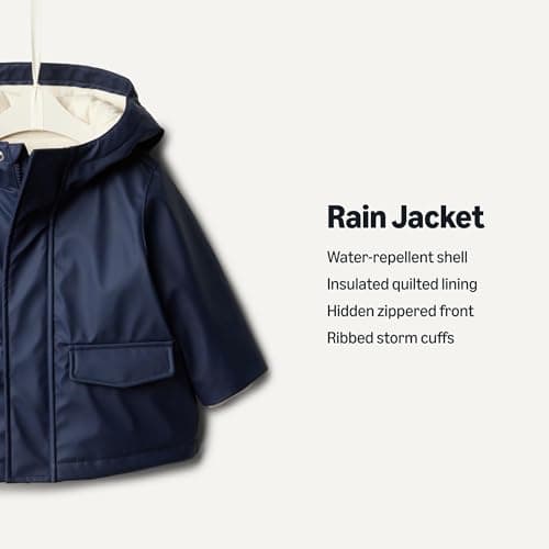 Amazon Essentials x Sofia Grainge Boys' Water-Repellent Rain Jacket, Navy, 2 Years — view 2