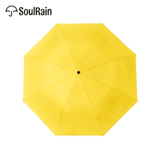 SoulRain Travel Umbrella - Windproof and Compact Umbrella for Rain - Perfect Large Auto Folding Umbrella - Ideal Car umbrella, Golf umbrella, and Travel Companion (Yellow) — view 2