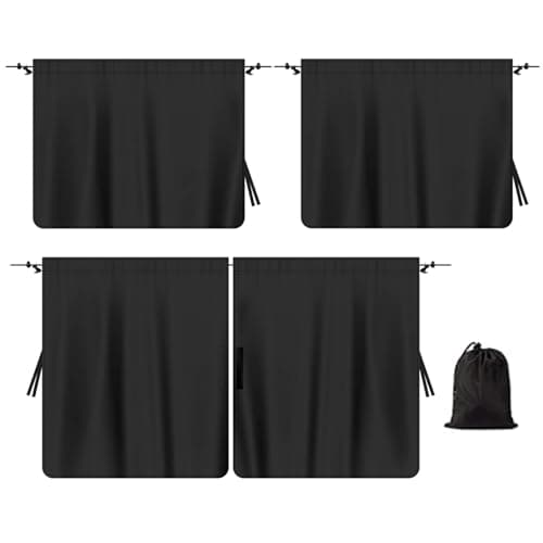 Car Window Curtains - 3 Piece Sunshade Screen Set, Light Blocking Privacy Shades | UV Protection Window Cover Panels, Automobile Interior Accessory Camping Travel Sleep Shade Kit