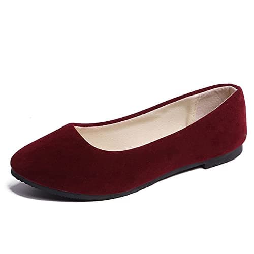 Generic Women's Ballet Flats Slip On Comfortable Walking Shoes Wine, 5 UK — view 3