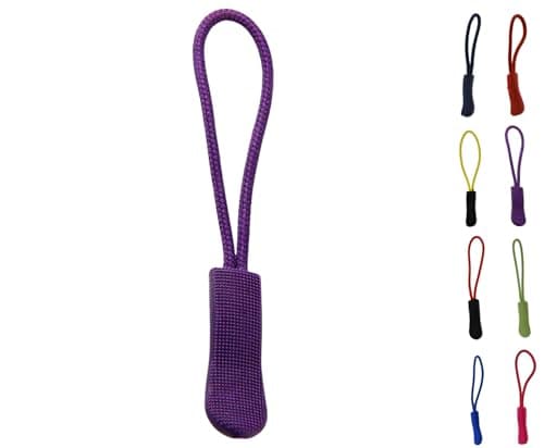 ROKEL Zipper Pulls, Zip Puller Replacement – 10 Pack Purple, Durable Zip Tags Cord Pulls for Backpacks, Luggage, Jackets, Suitcases & Bags – Easy Fix Zip Repair Extension (Purple, 10 Pack)