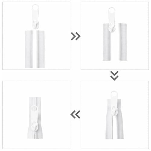 White Zips for Sewing, 5mm White Nylon Coil Zipper by The Yards — view 3