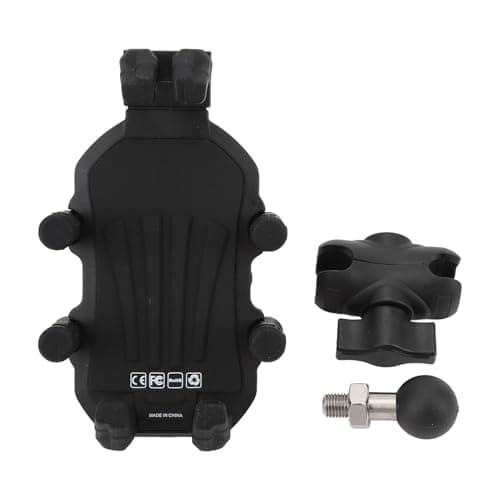 Omquot Motorcycle Fork Pin Phone Mount Adjustable Shock Absorbing Holder for 4.9 To 8.1in Smartphones and ATVs (M10 Ball Head; Bottom Diameter 10mm/0.39inch) — view 6