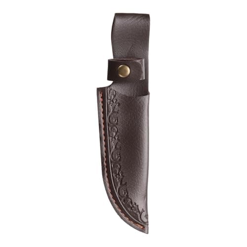 sourcing map Knife Sheath 8.46" Length Genuine Leather Carry Folding Knife Sheath for Outdoor Climbing Camping Cycling and Hiking, Deep Brown