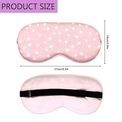 Silk Sleep Mask, Silk Eye Mask with Adjustable Strap for Sleeping Christmas Soft Eye Cover Star Eyeshade Blindfold for Night, Travel, Nap, Meditation Y7XXYZ (Pink) — view 2