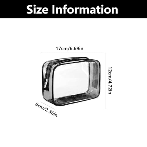2 Pcs Medium Clear Makeup Bags, PVC Waterproof Travel Toiletry Bag, for Men, Women and Kids, Travel Business(Black) — view 2