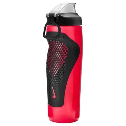 Nike Refuel Bottle Locking Lid 24oz 709 ml Water Bottle Sports Bottle Training Fitness Leakproof, University Red/Black/Silver Iridescent — view 3