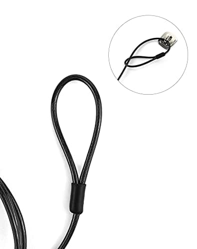 QWORK® Laptop Lock with T-Bar Locking Mechanism 4 Digit Password Protection and 2m High Hardness Cut-Resistant Steel Cable, Protect Your PC/Laptop and Projectors — view 3