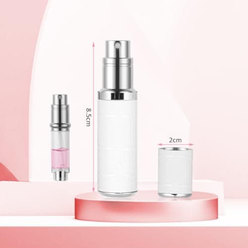 LOPHE Perfume Travel Bottle, 5ML Luxurious Perfume Atomiser Refillable, Leather Perfume Spray Bottle, Easy to Refill Perfume Atomiser for Women Men, C (White) — view 2