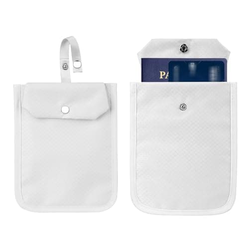 Travel Wallet with Hidden Safe Pocket, Passport Wallet, Credit Cards and Travel Documents, Money Belt for Travel Women and Men Hidden, White, 5.1 x 6.3 inches, Travel Wallte