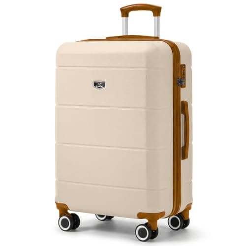 LUGG 24 Inch Jetset Suitcase Hard Shell Case 4 Wheel Travel Bag Lightweight ABS Material with TSA Lock Approved for Travel with easyJet, British Airways, RyanAir, Virgin Atlantic (65x44x25.5cm)