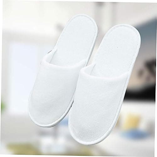 Disposable Loop Fabric Slippers, 1 Pair, White Hotel Indoor Slippers — view 5