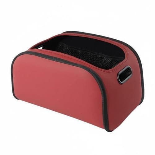 MCMUZKZS Vehicle Storage Organizer Car Trunk Organizer Foldable PU Leather Multi-Sectional Box Spacious Interior Suitable for SUVs Storage Travel, Red