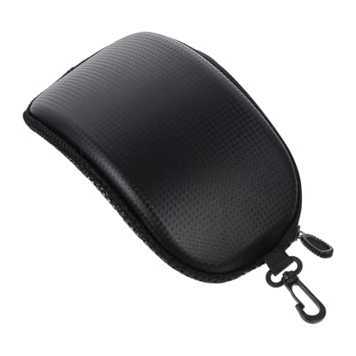 LALADEFIEE Ski Goggles Box with Zipper, Waterproof Hard Protective Sports Glasses Case, Black Leather Eyewear Storage for Skiing and Snowboarding