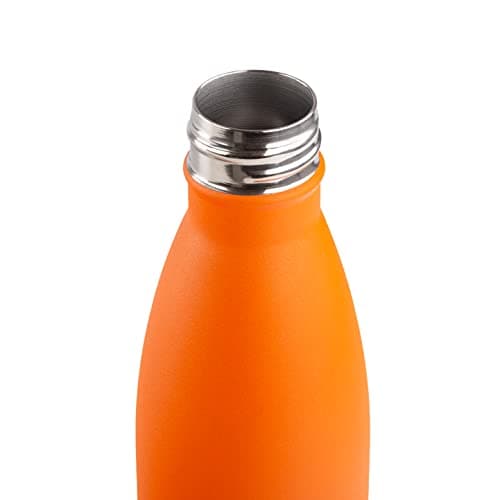Greenfield Collection 500ml Water Bottle; BPA Free Double Walled Stainless Steel Vacuum Insulated Water Bottles - 12 Hours Temp Controlled - Leakproof Sports Flask Great for Work, Gym, Travel - Orange — view 6