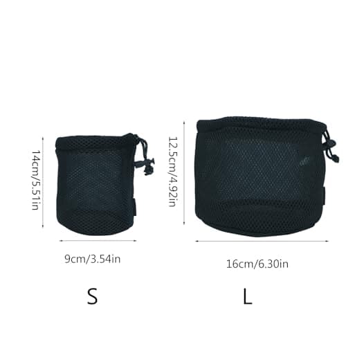 XAGMODSHN Multipurpose Drawstring Bag Outdoor Camping Pots Storage Bag Black Nylon Mesh Tableware Organizers Easy to Use Camping Tableware Organizers Carrying Case — view 2