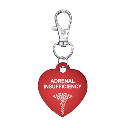 AITENME Medical Alert Tag for Bag Keychain Medic Id luggage tags for Man and Woman With Free Emergency Medical Alert Charm Keychain Accessories for Bags cloth (ADRENAL INSUFFICIENCY)