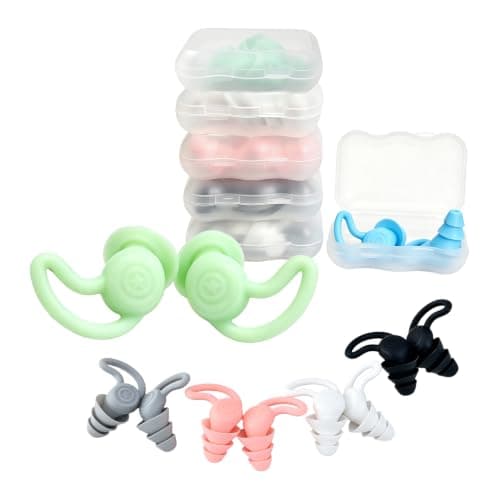 6 Pairs Swimming Ear Plugs Adults, Ear Plugs for Sleeping, Silicone Plugs