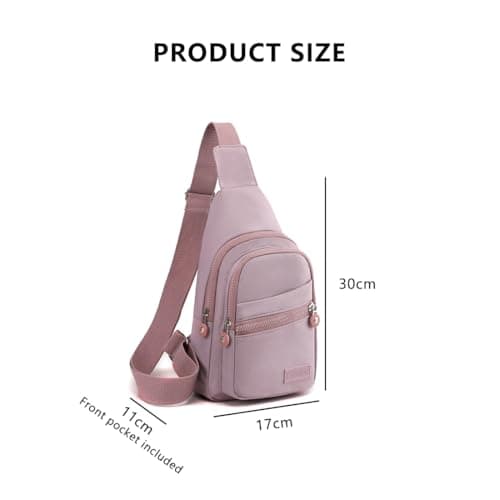 Sling Bag Chest Bag for Women Men,Anti Theft Crossbody Bags,Waterproof Shoulder Bags,One Strap Small Backpack Lightweight Small Rucksack for Sports Outdoor Travel (Purple) — view 3
