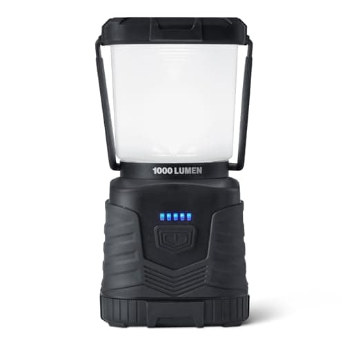 Amazon Basics LED Camping Lantern with 4 Light Modes - 1000 Lumen Portable Outdoor Light with 360° Illumination - Water Resistant Emergency Lantern - Batteries Not Included - Black
