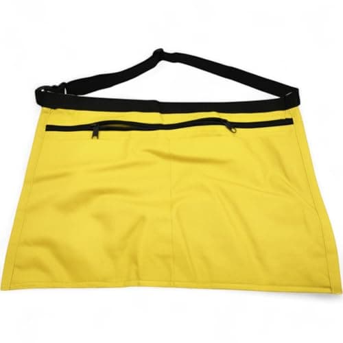 6 Pocket/4 Pocket Market Trader Money Belt | Denim Trader Belt | Money Apron | Traders Adjustable Waist Strap Anti-Theft Wallet Apron Pouch for Restaurants Festivals Fetes (4 Pocket-Yellow)