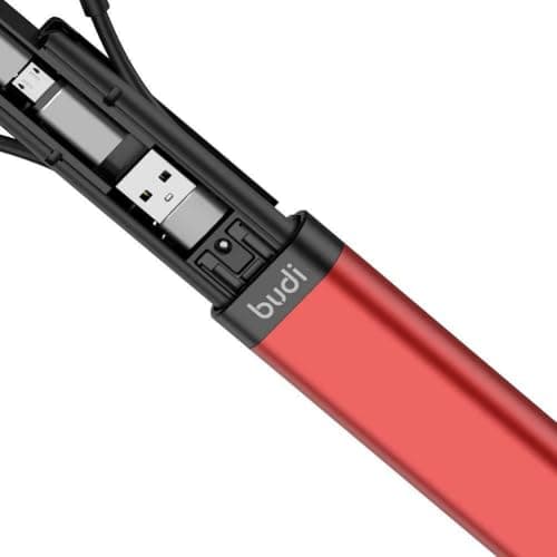 Budi Universal Travel USB Cable Adapter Set, Phone Charging, Data Sync & OTG - Red — view 3