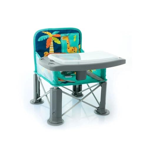 ebebek baby plus Picnic Booster Highchair | Highchair Portable Seat Chair | Compact Fold with Straps for Indoor Outdoor Use | Foldable High Chair Toddler Seat for Eating (Multicolored)