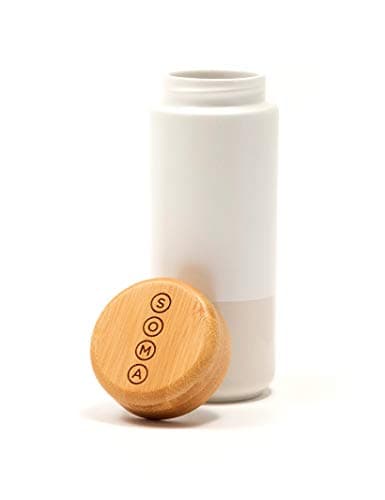 Soma Insulated Ceramic Mug with Bamboo Lid for Travel, Pearl