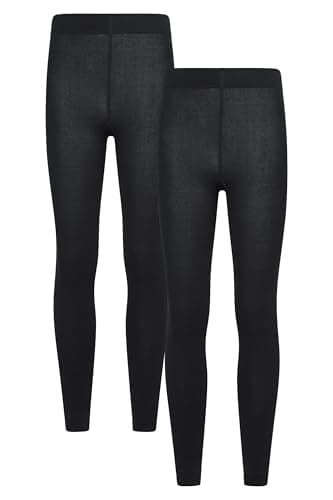Mountain Warehouse Isotherm Brushed Womens Thermal Leggings Multipack - Lightweight Isotherm Pants, Warm & Cosy - Spring Summer, Outdoors, Travelling & Hiking Black (2 Pack) M