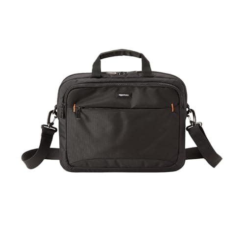 Amazon Basics Compact Laptop Shoulder Bag Carrying case with Accessory Storage Pockets (14 inch - 35.6 cm) Black, 1-Pack — view 5
